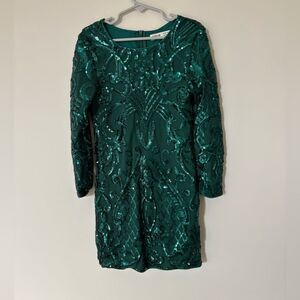 SHEIN Green Sequin Dress